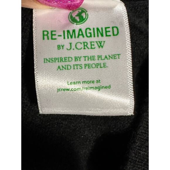 NWT J.Crew Cashmere Relaxed V-neck Sweater Black Oversized Size M - Picture 8 of 8